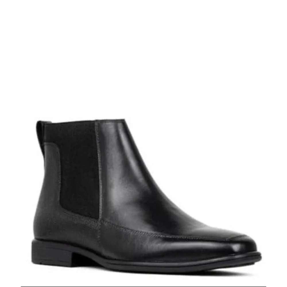Donald Pliner Boots Mens Size 9 M Black Gunter Chelsea Leather Slip On Shoes